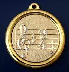 Medalj musik. 32mm, guld, silver, brons.